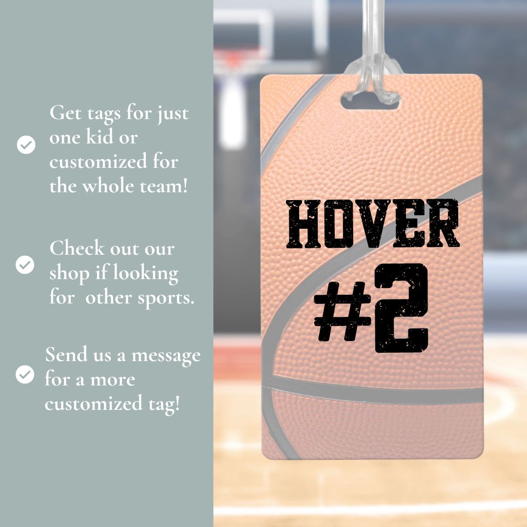 Basketball Bag Tags for Sports Equipment