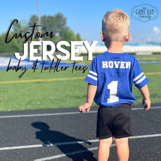 Custom Football Jersey T-Shirts and Baby Bodysuits