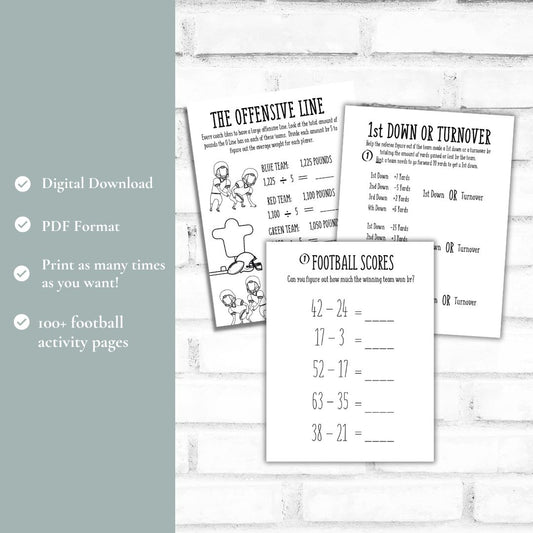 Printable Football Activity Book *Digital Download*