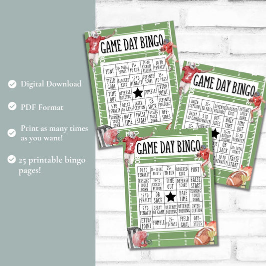 Printable Game Day Bingo Cards *Digital Download*