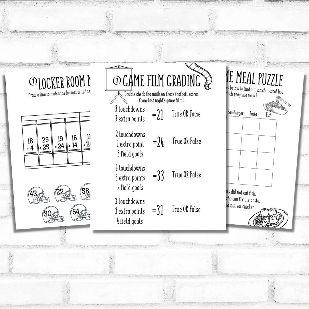Printable Football Activity Book for Coaches' Kids *Digital Download*