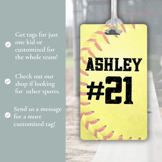 Custom Softball Bag Tags for Sports Equipment