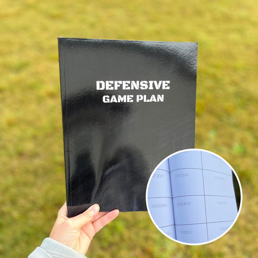 Defensive Game Plan Notebook for Football Coach: 100 Page Playbook with Blank Linemen Diagrams