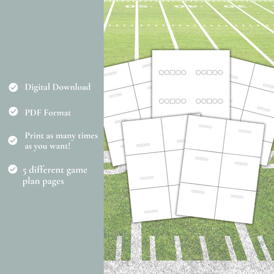 Football Printable Game Plan Pages *Digital Download*