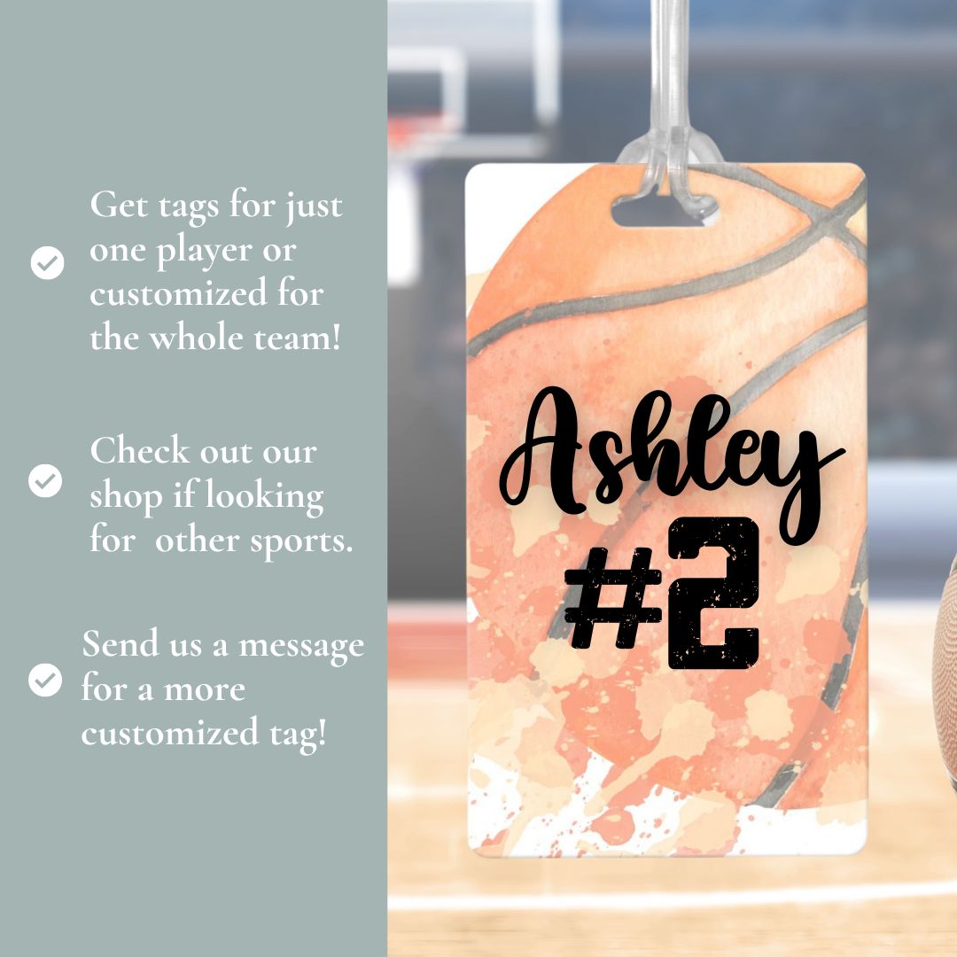 Girls Basketball Bag Tags for Sports Equipment