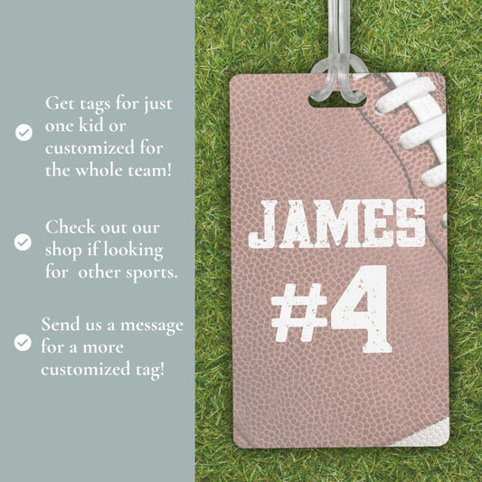 Custom Football Bag Tags for Sports Equipment