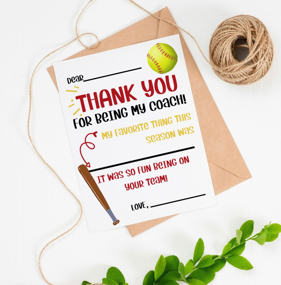 Kids Thank You Cards for Coach *Digital Download*