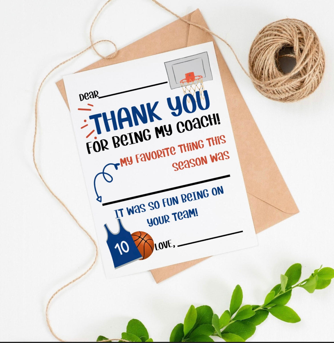 Kids Thank You Cards for Coach *Digital Download*