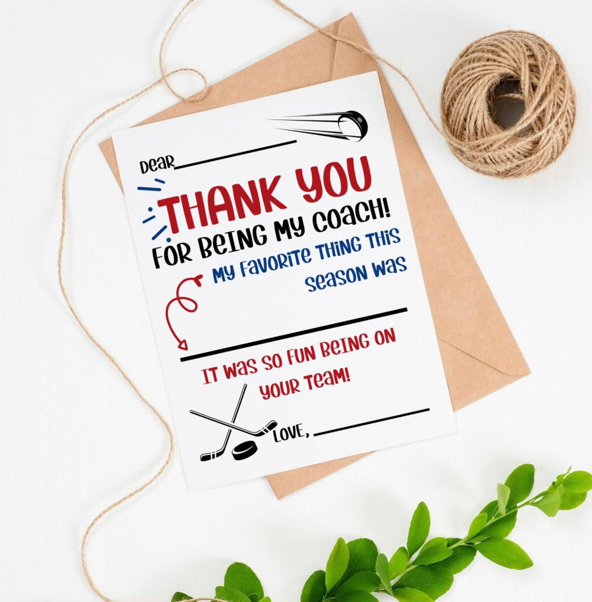 Kids Thank You Cards for Coach *Digital Download*