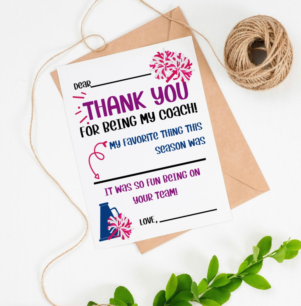 Kids Thank You Cards for Coach *Digital Download*