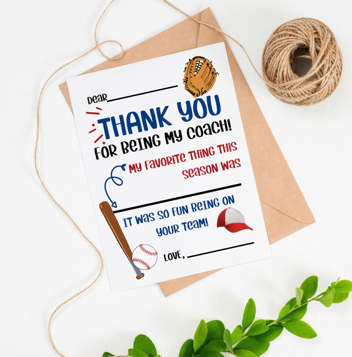 Kids Thank You Cards for Coach *Digital Download*