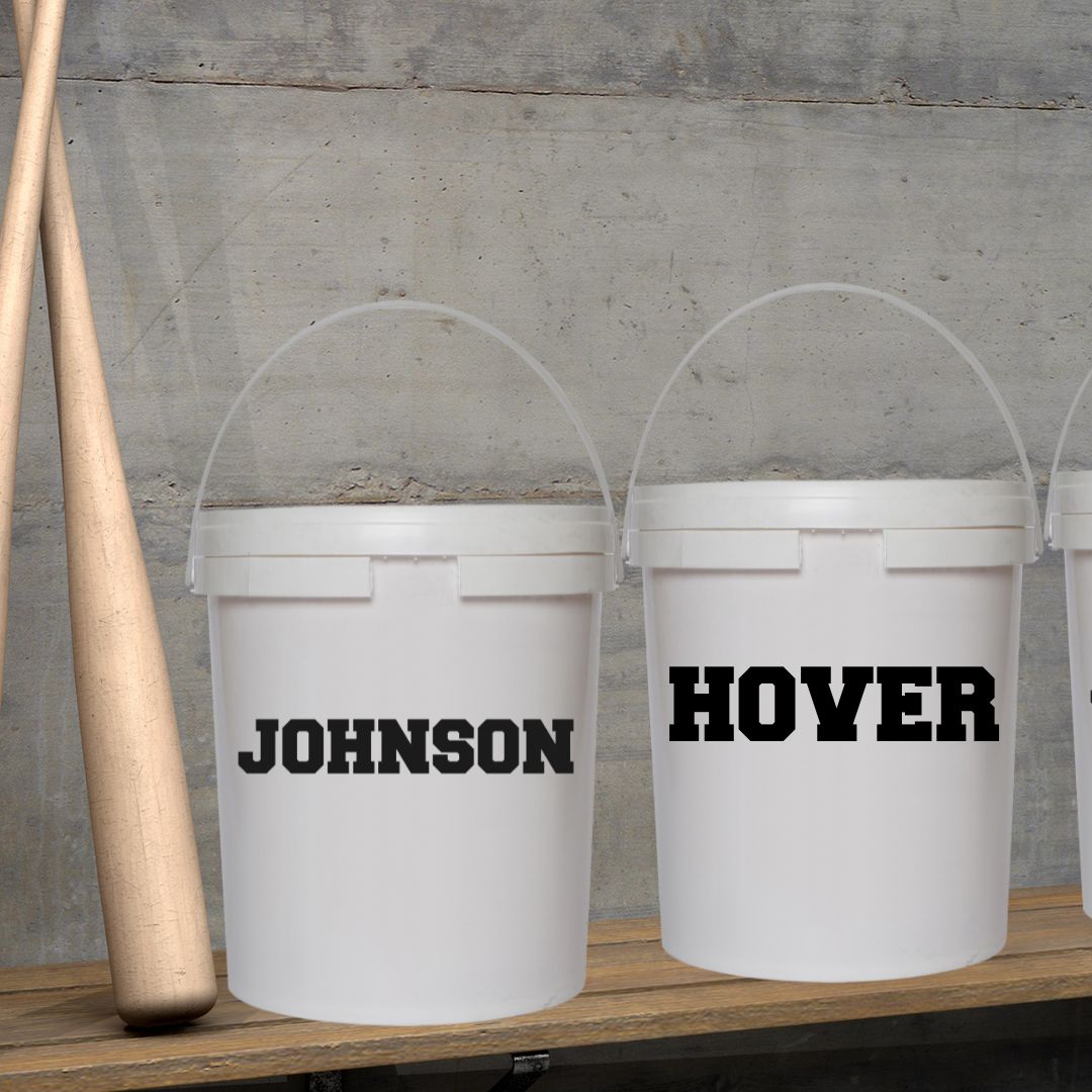 Custom Baseball Bucket Name Decal