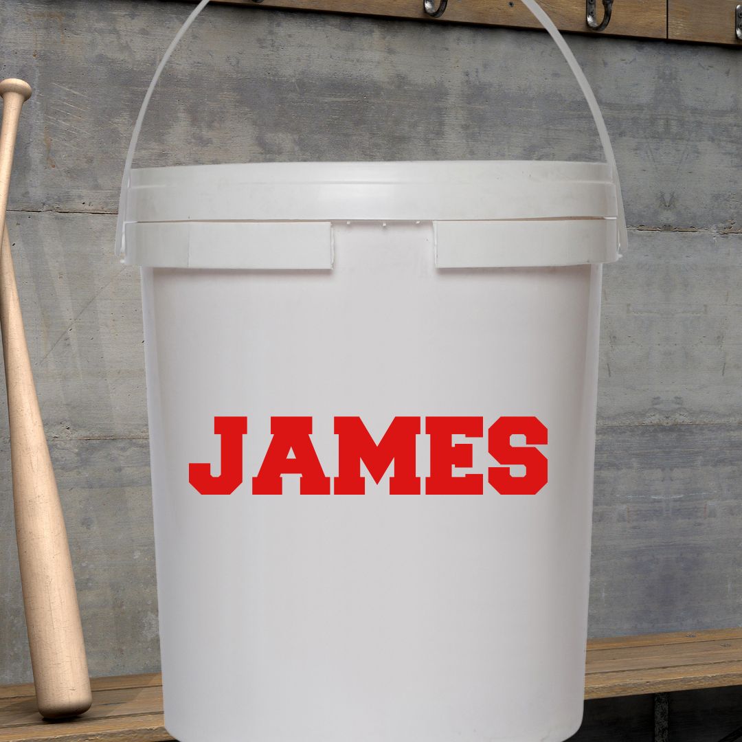 Custom Baseball Bucket Name Decal