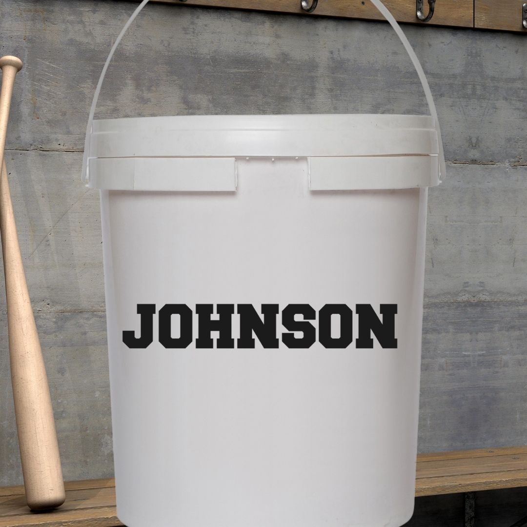 Custom Baseball Bucket Name Decal