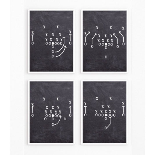 PRINTABLE Set of 4 Football Plays *Digital Download*