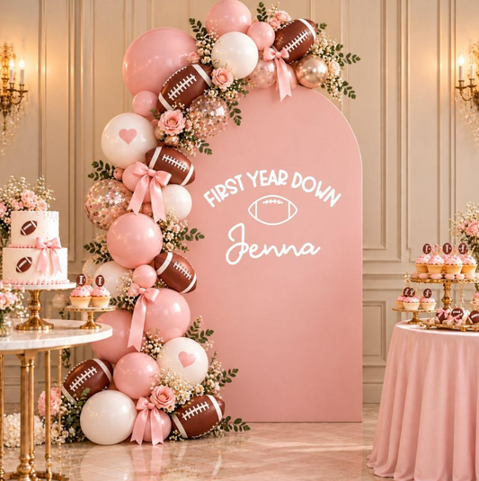 Football Theme for Girls: Birthday Decal