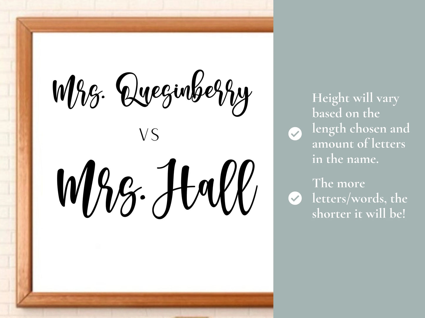 Custom Teacher Name Decal