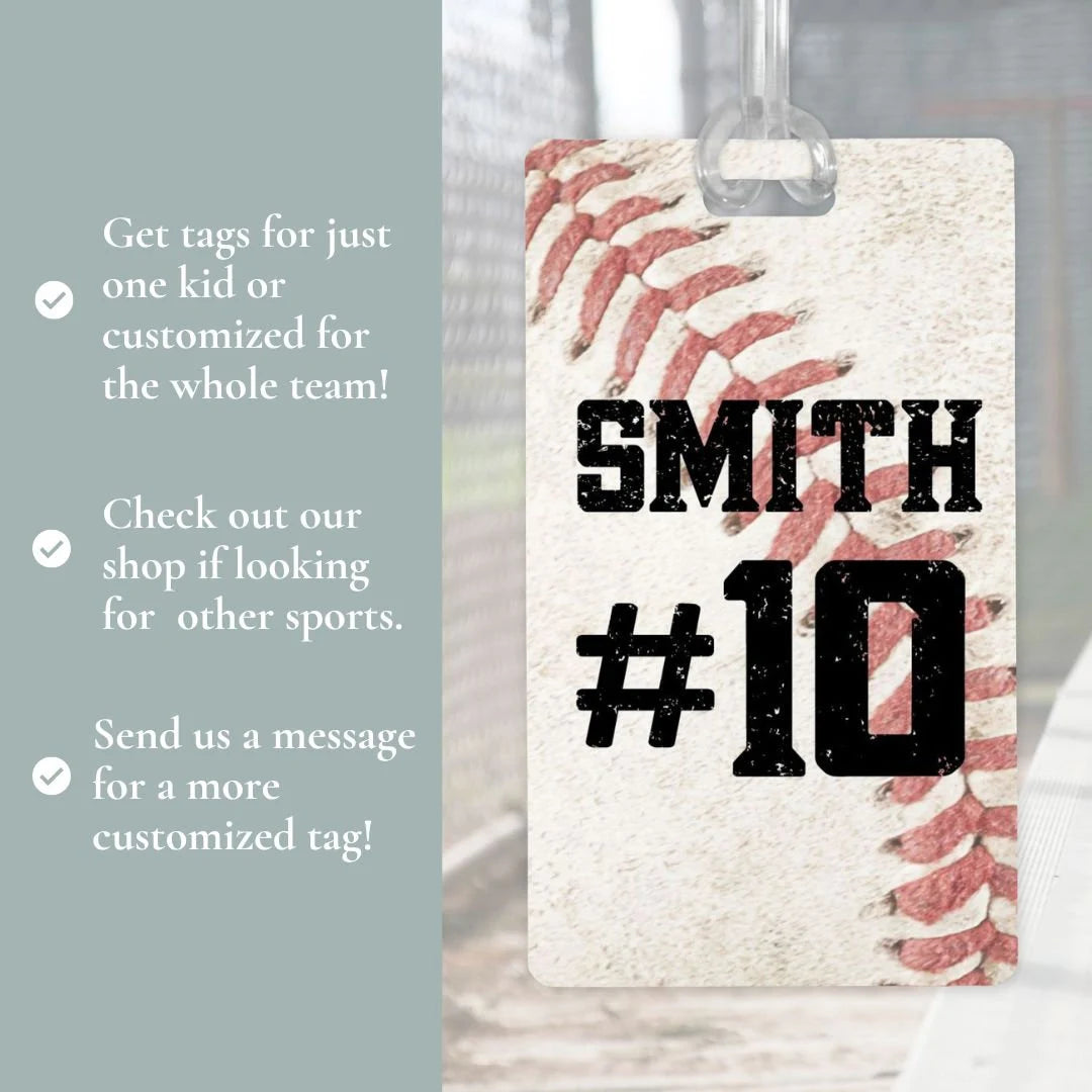 Custom Baseball Bag Tags for Sports Equipment