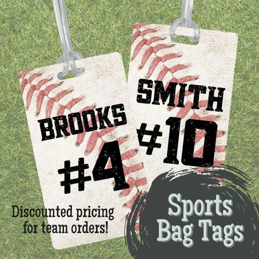 Personalized Baseball Bag Tags for Team Gifts, Sports Equipment Tag for Team Players, Custom Bat Bag Name Tags, Name and Number Gear Tags