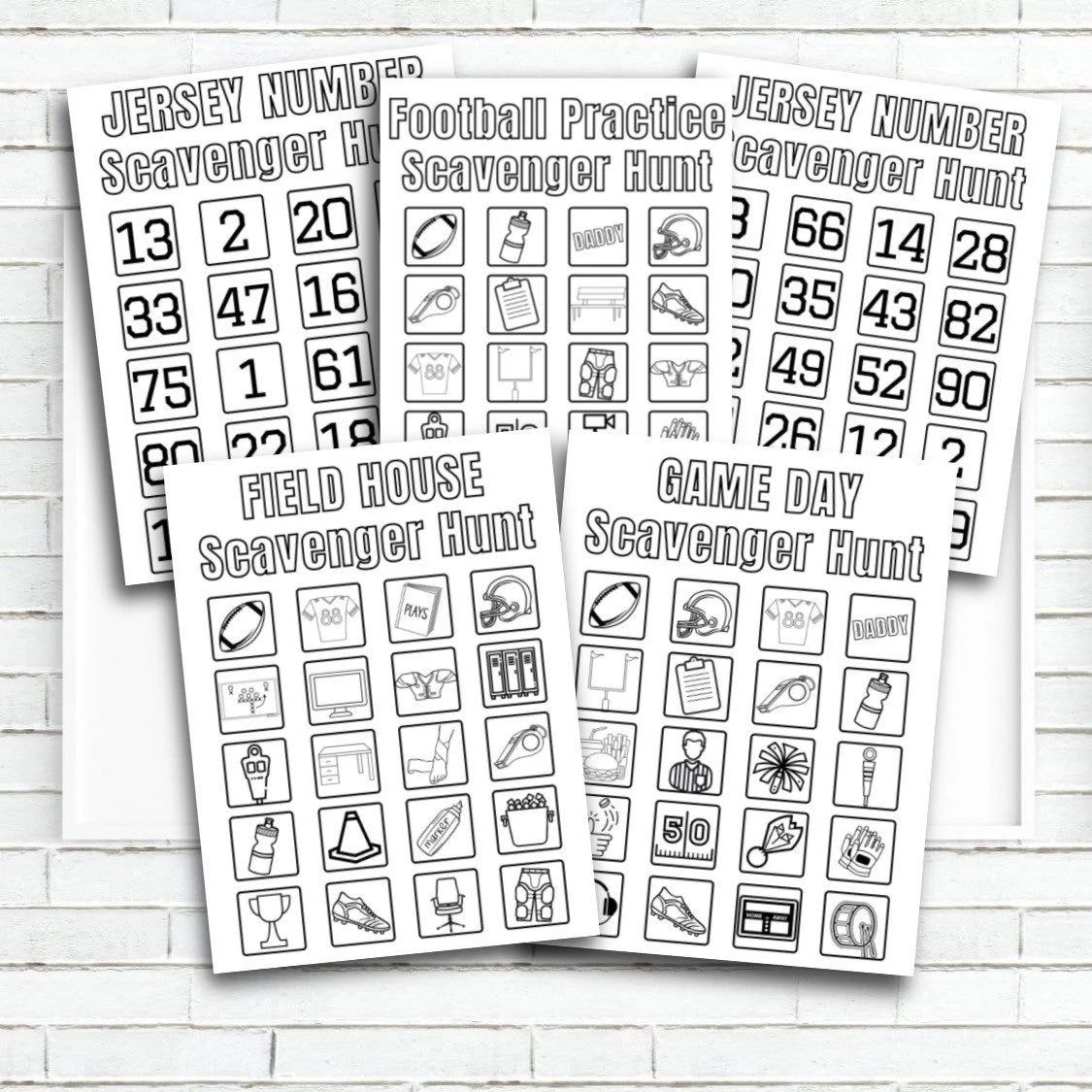 Coach's Kid Football Scavenger Hunts *Digital Download*