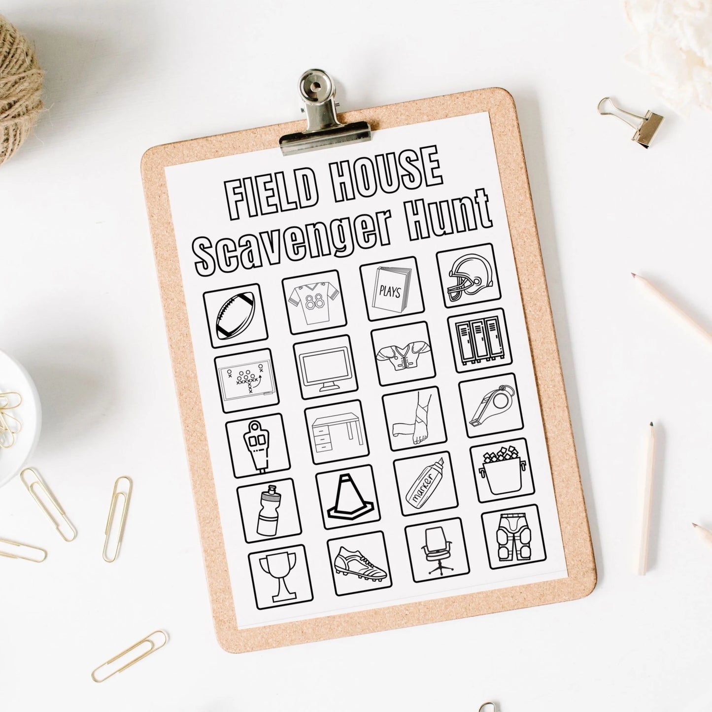 Coach's Kid Football Scavenger Hunts *Digital Download*