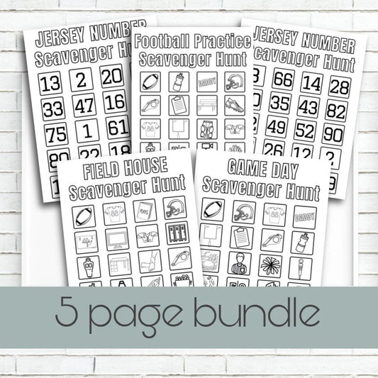 Coach's Kid Football Scavenger Hunts *Digital Download*