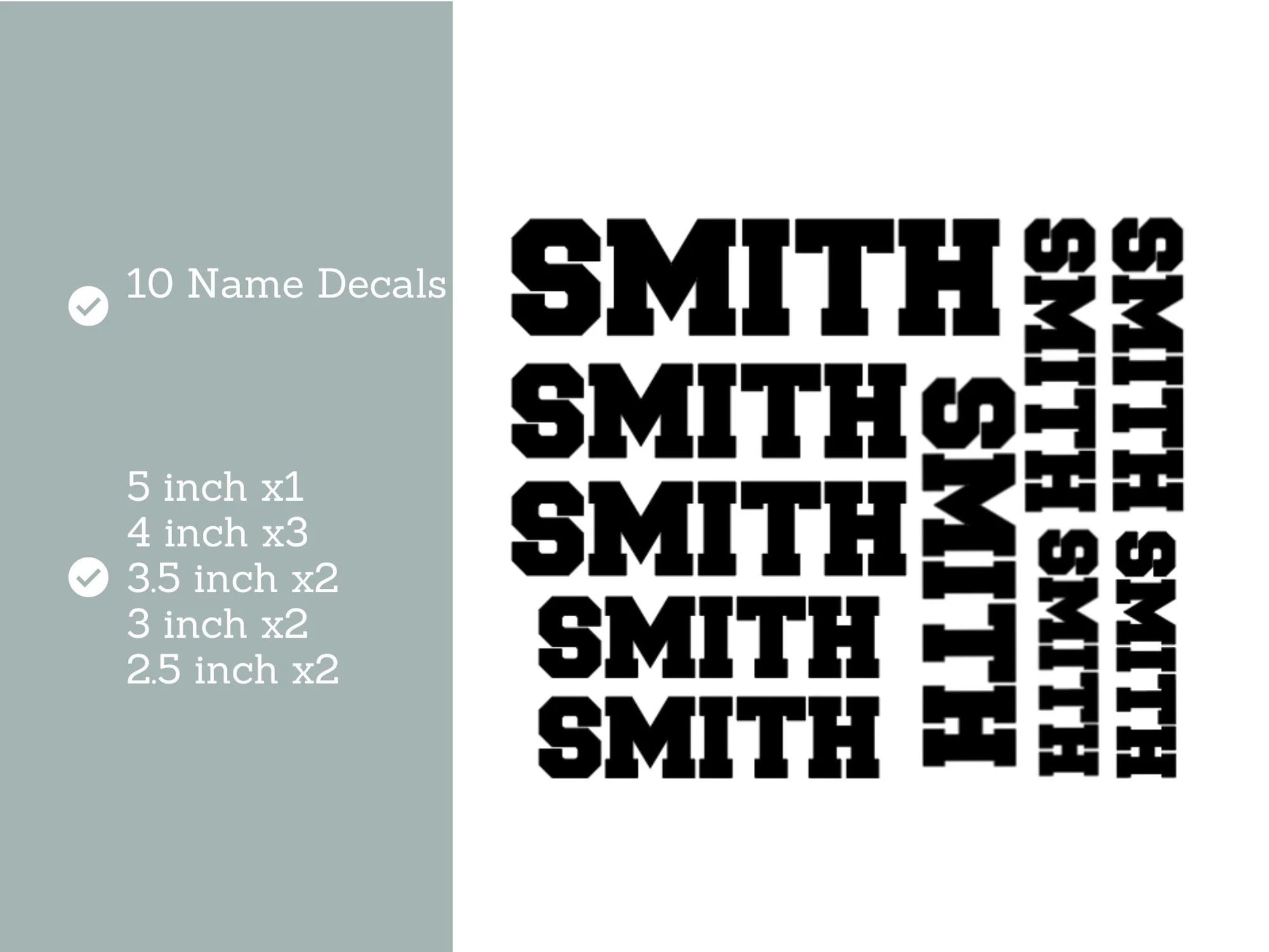decals for adding player names to baseball helmets