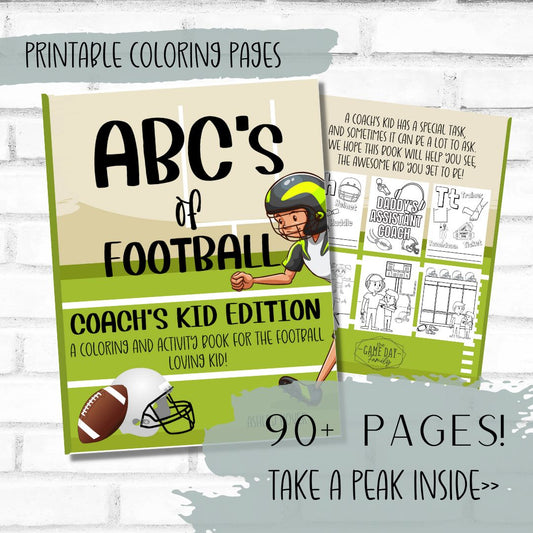 Printable Football Coloring Book for Coaches' Kids *Digital Download*