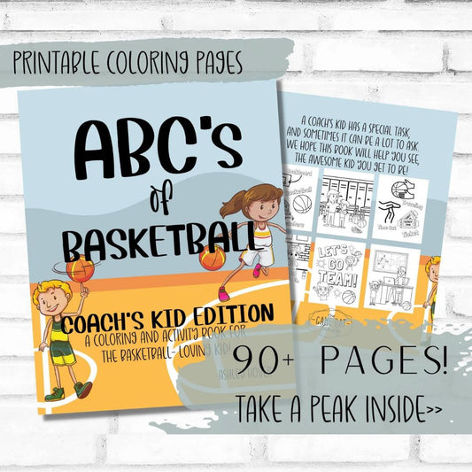 Printable Basketball Coloring Book for Coaches' Kids *Digital Download*