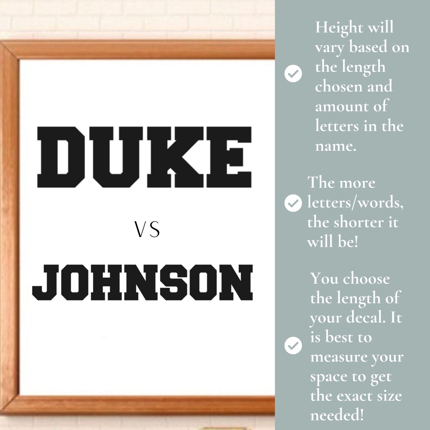 Sports name decal for personalized baseball gear
