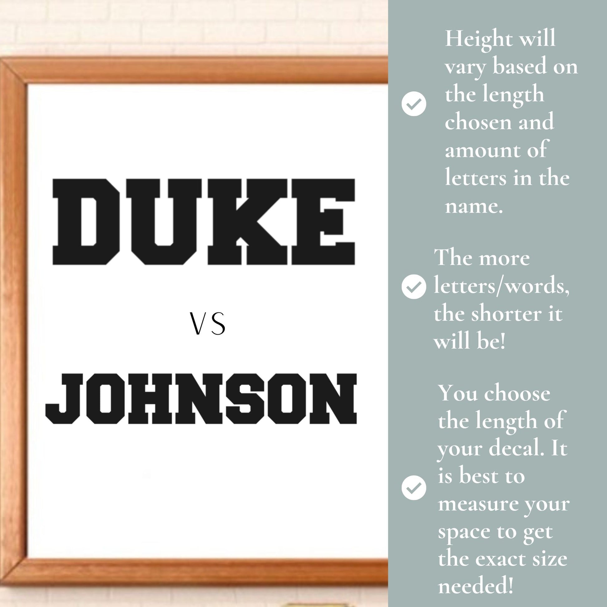 Sports name decal for personalized baseball gear