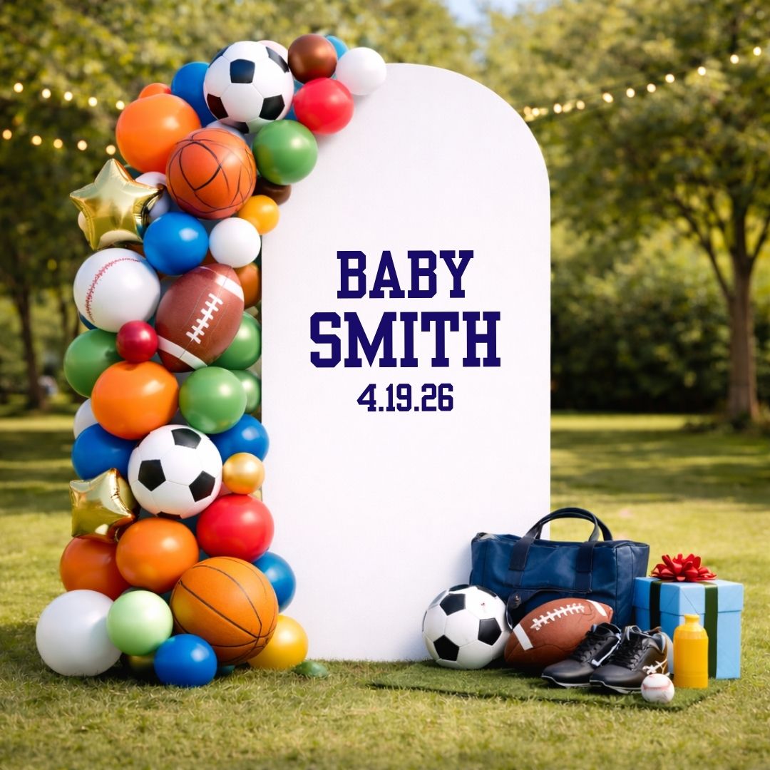 Custom Varsity Baby Name & Due Date Decal