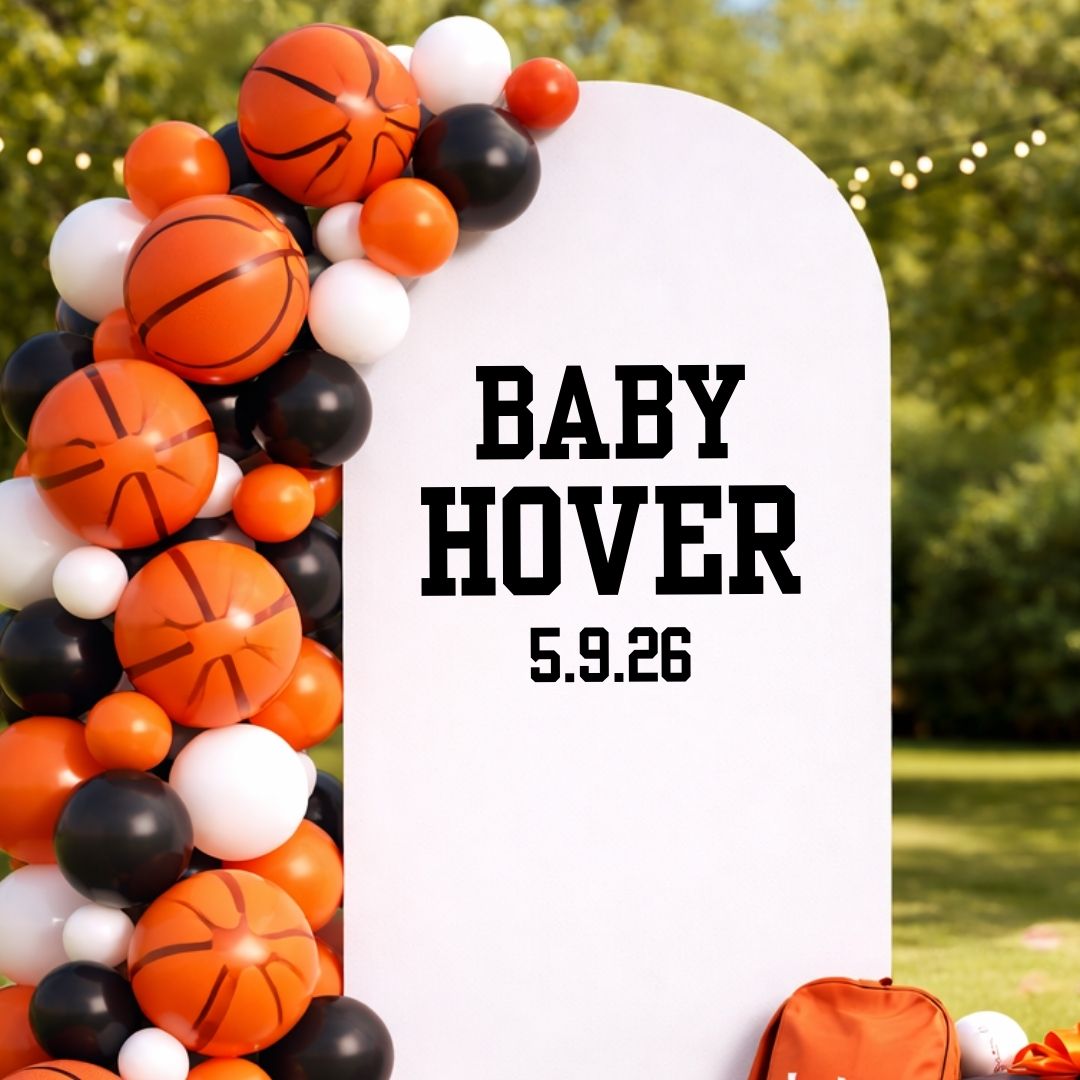 Custom Varsity Baby Name & Due Date Decal