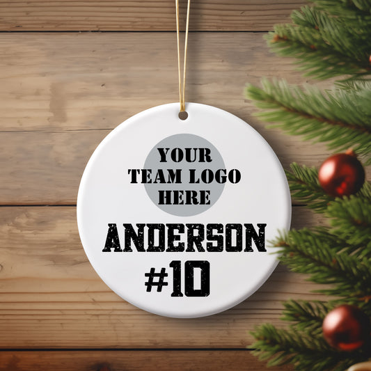 Team Logo Ornaments WITH CUSTOM NAMES & NUMBERS (Bulk Pricing for Teams)