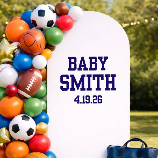 Custom Varsity Baby Name & Due Date Decal