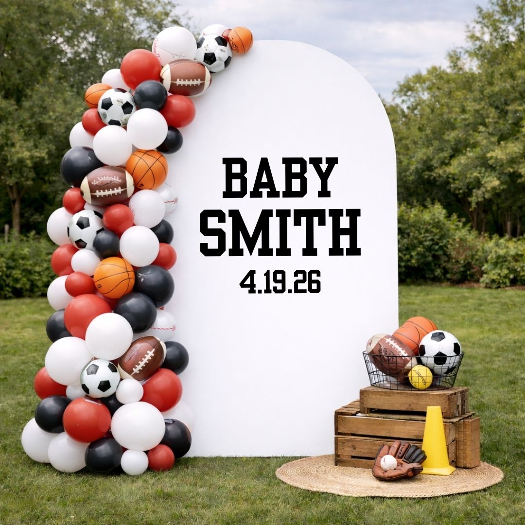 Custom Varsity Baby Name & Due Date Decal