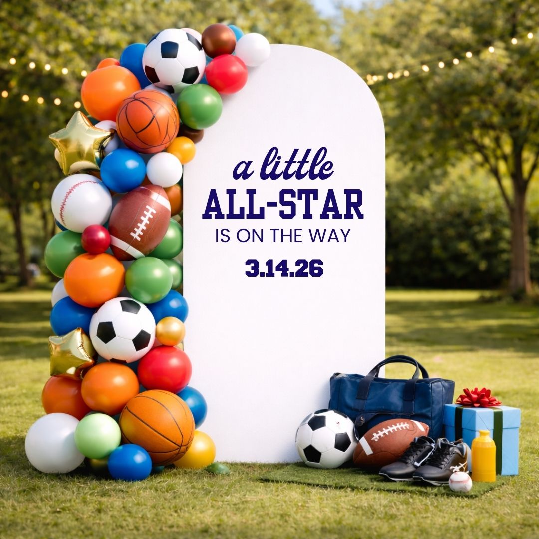 A Little All-Star is on the Way: Baby Shower Decal