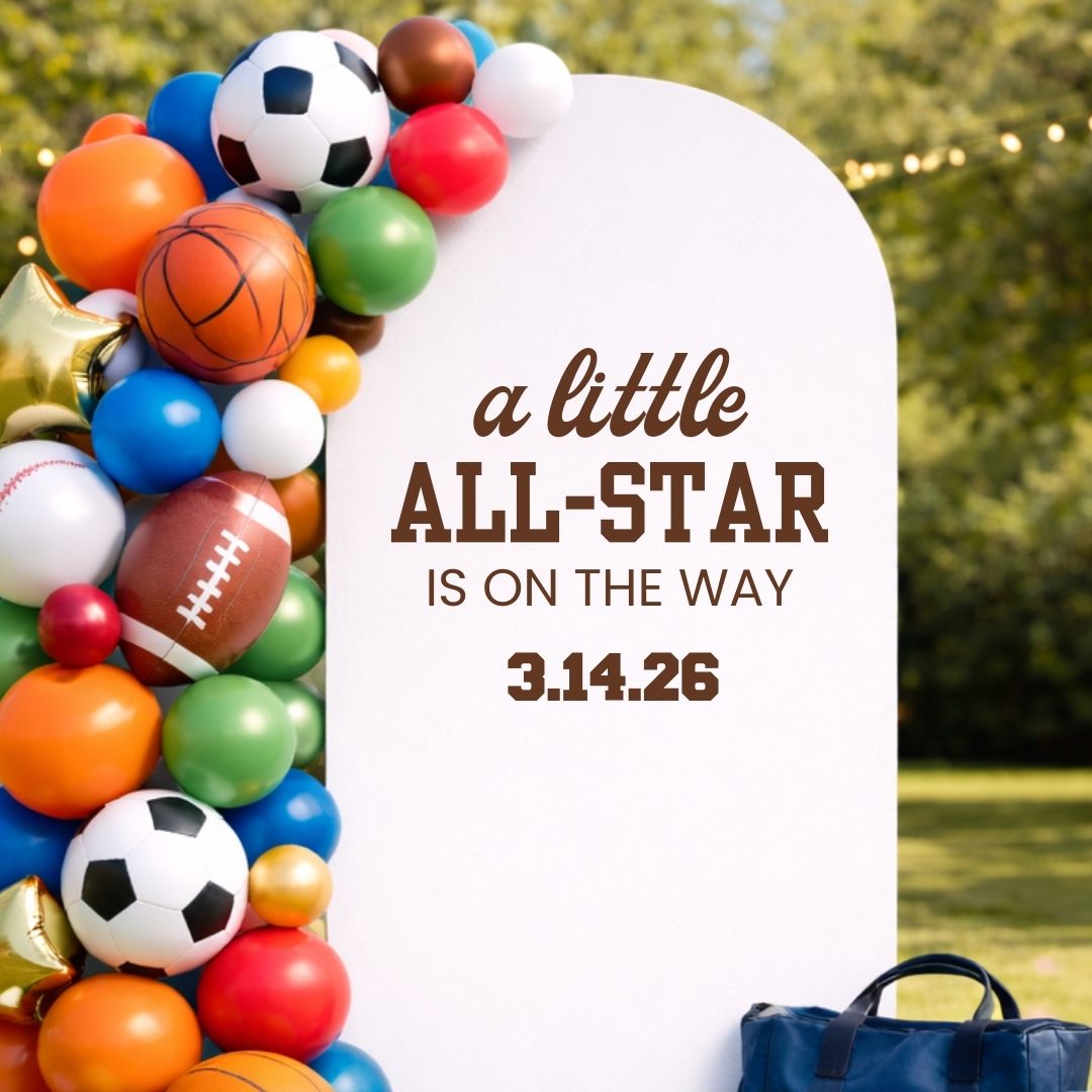 A Little All-Star is on the Way: Baby Shower Decal