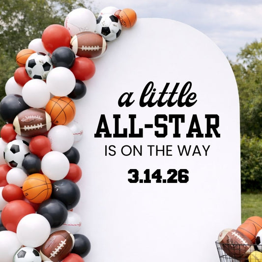 A Little All-Star is on the Way: Baby Shower Decal