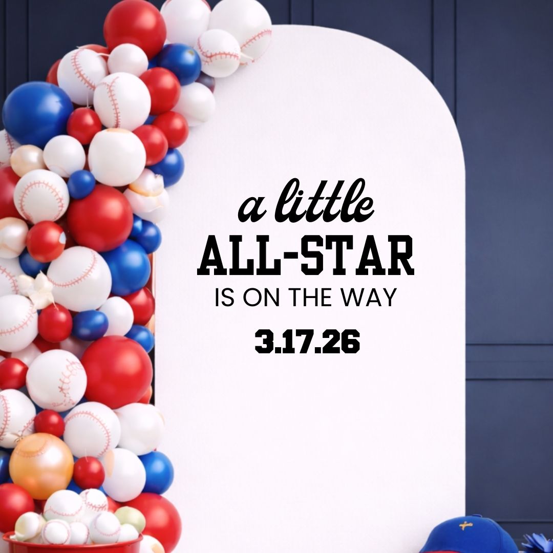 A Little All-Star is on the Way: Baby Shower Decal