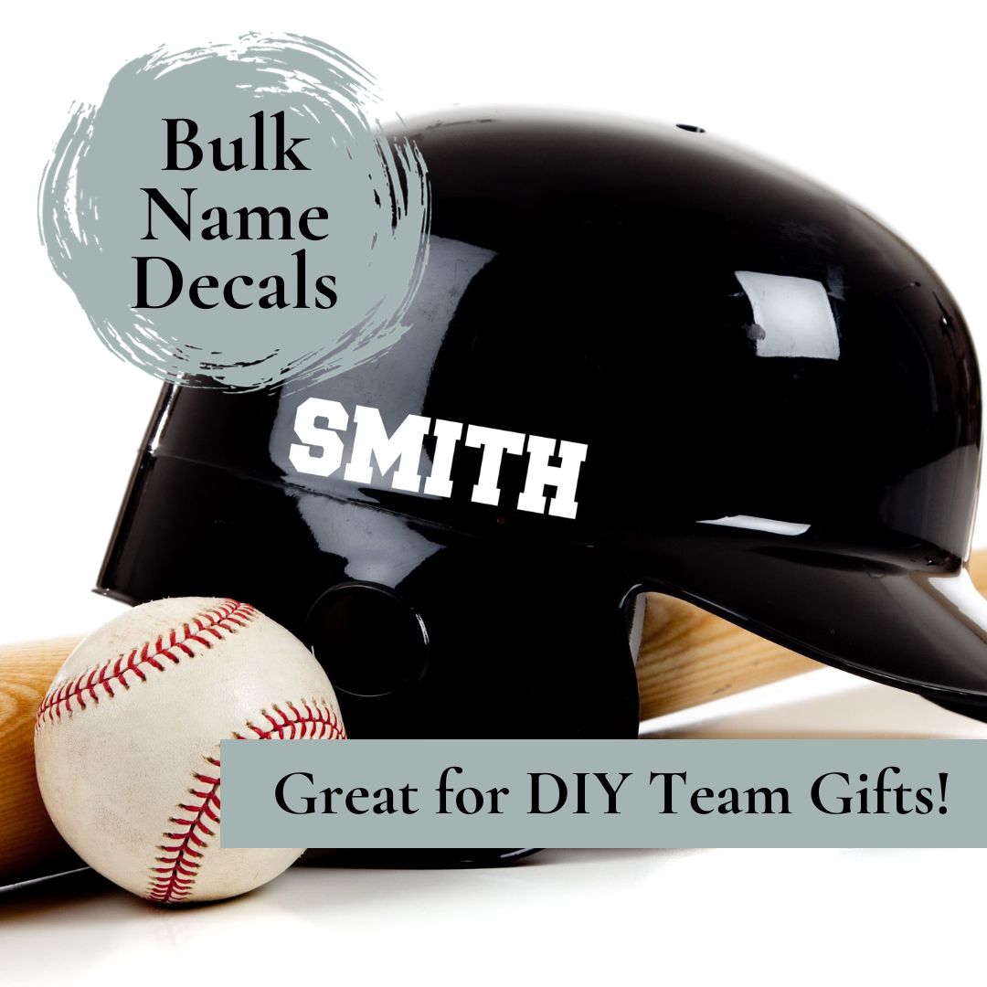 bulk name decals  for diy team gifts for team equipment personalization custom team gear