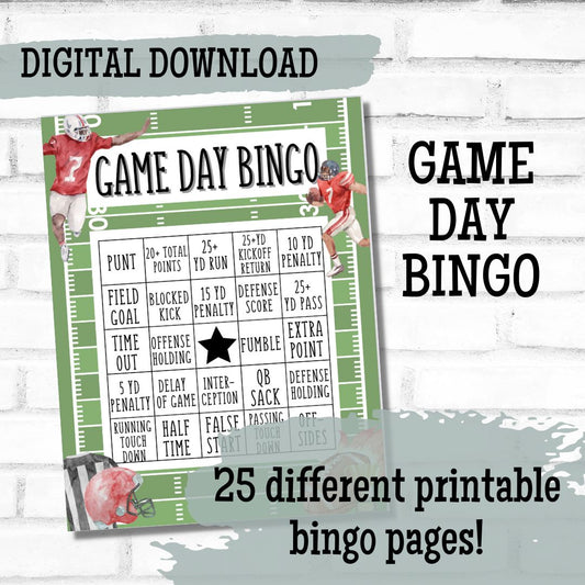 Printable Game Day Bingo Cards *Digital Download*