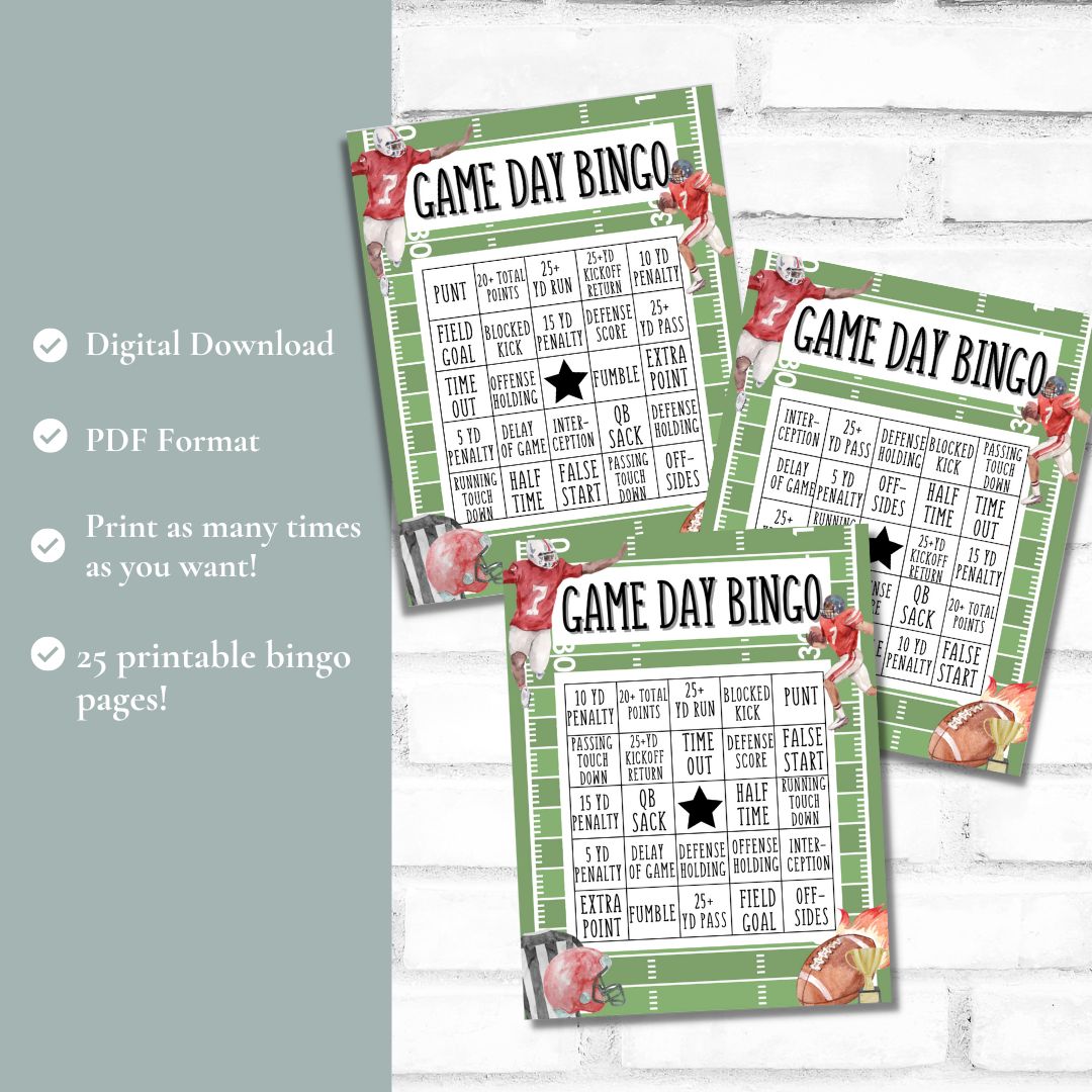 Printable Game Day Bingo Cards *Digital Download*