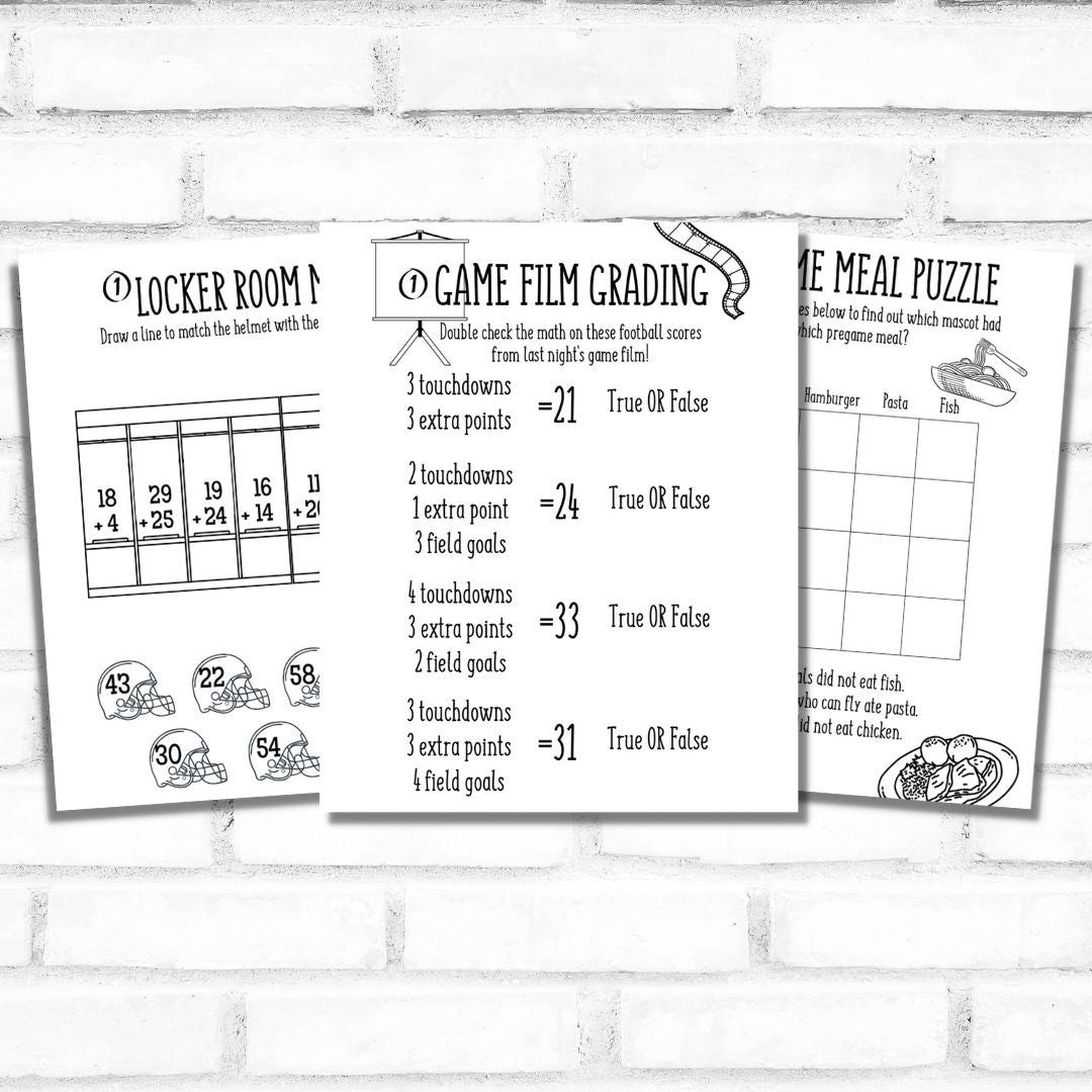 Printable Football Activity Book for Coaches' Kids *Digital Download*