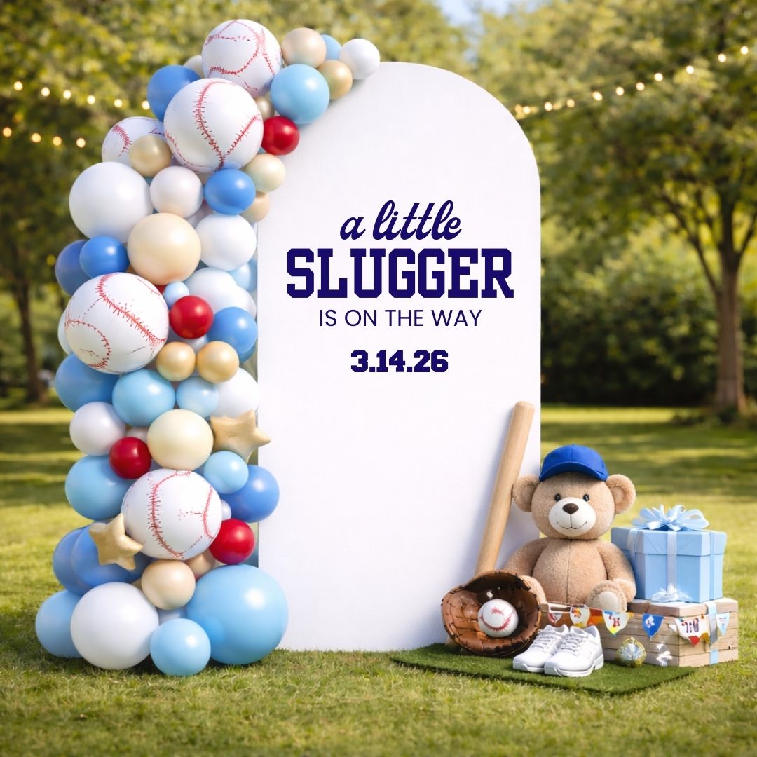 A Little Slugger is on the Way: Baby Shower Decal