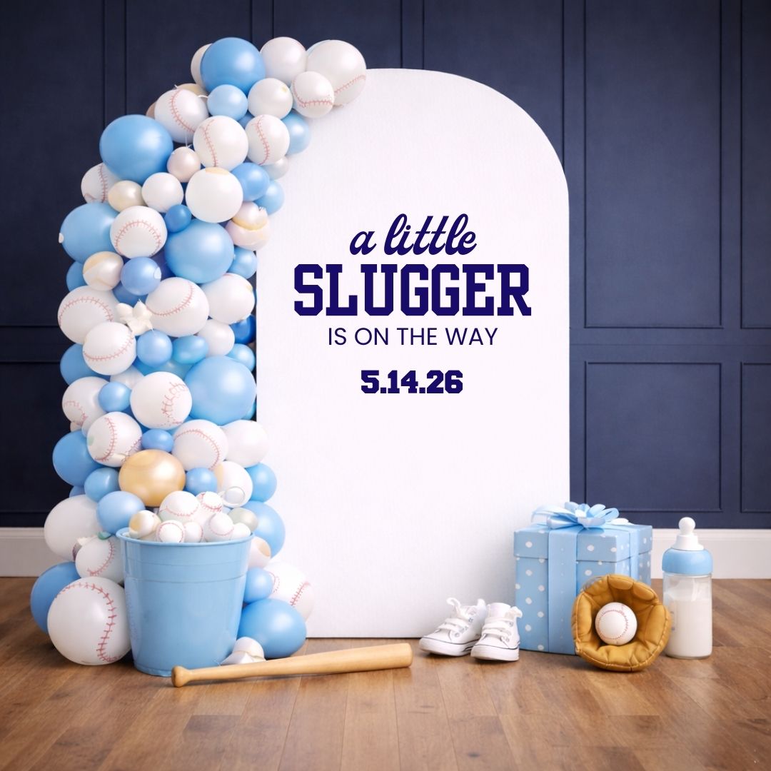 A Little Slugger is on the Way: Baby Shower Decal