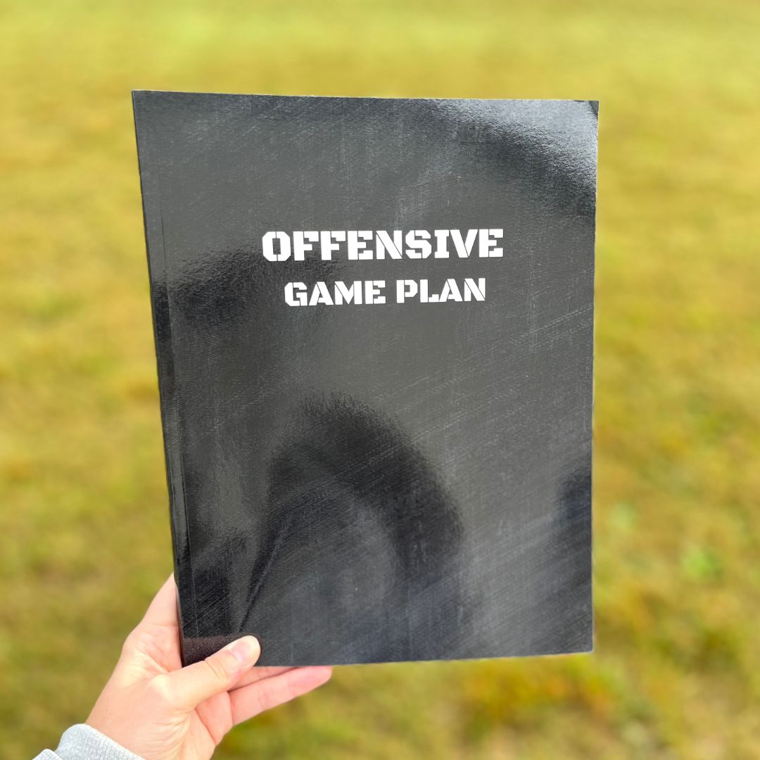 Offensive Game Plan Notebook for Football Coach: 100 Page Playbook with Blank Linemen Diagrams