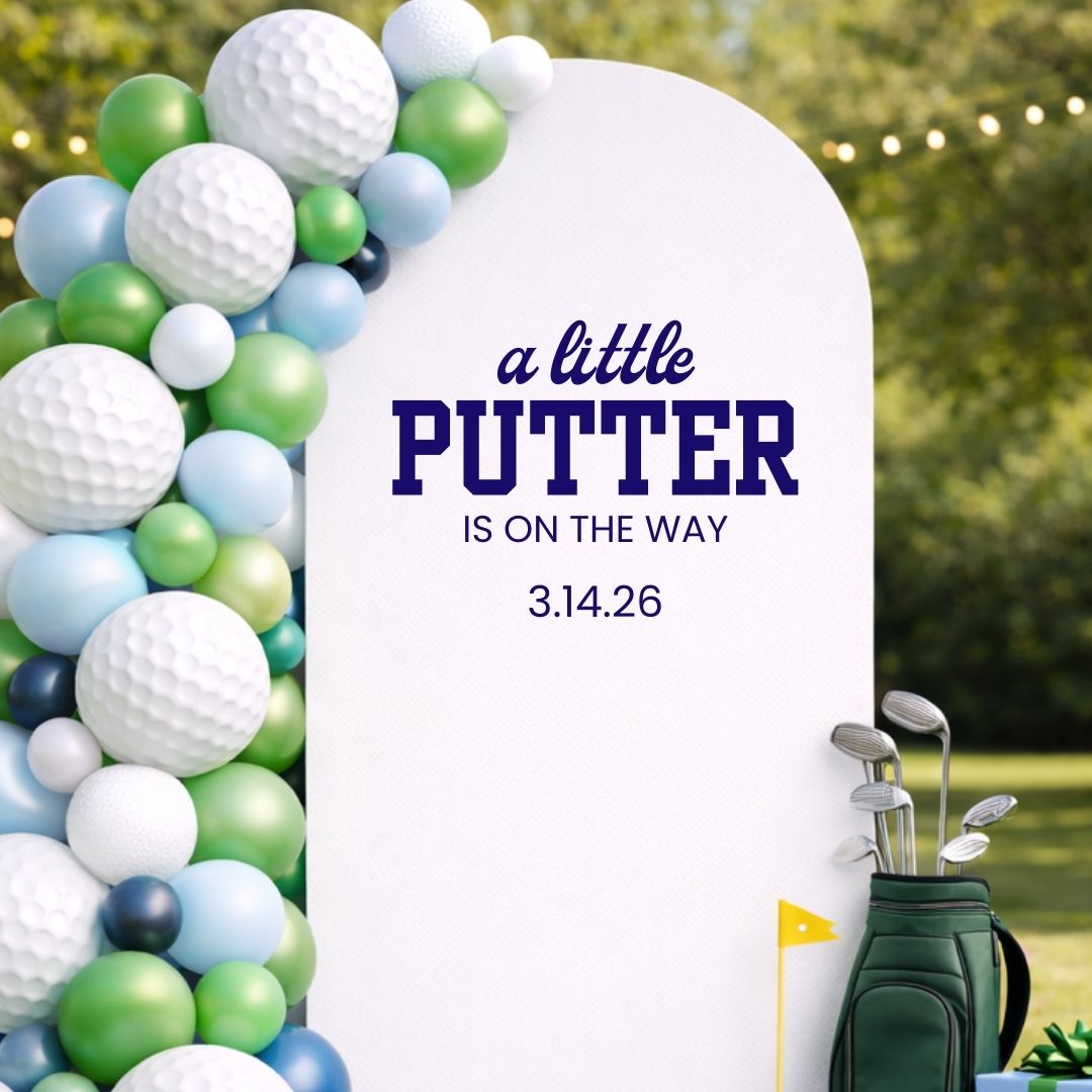 A Little Putter is on the Way: Baby Shower Decal