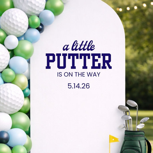 A Little Putter is on the Way: Baby Shower Decal
