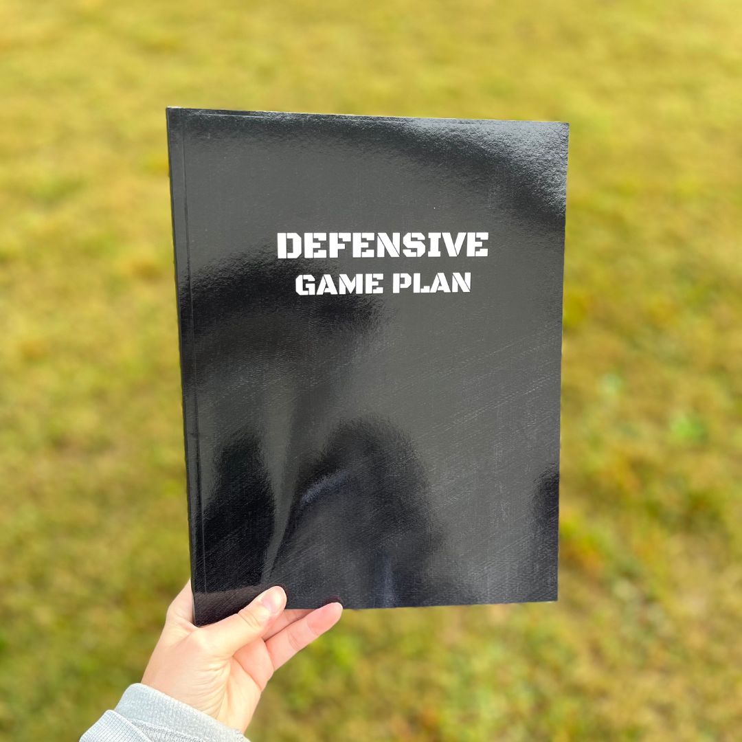 Defensive Game Plan Notebook for Football Coach: 100 Page Playbook with Blank Linemen Diagrams